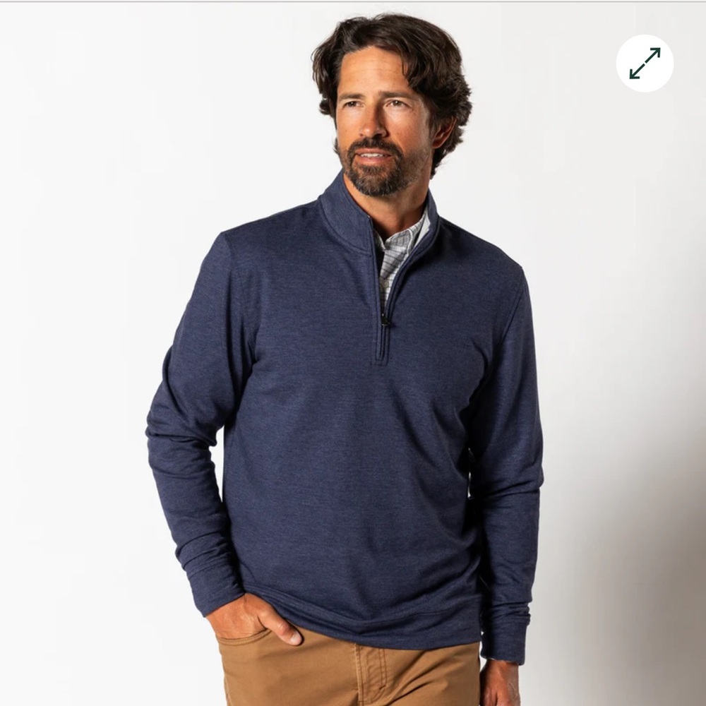 Duck Head- Dunmore Performance 1/4 Zip Pullover Maritime Blue Quarter-Zip